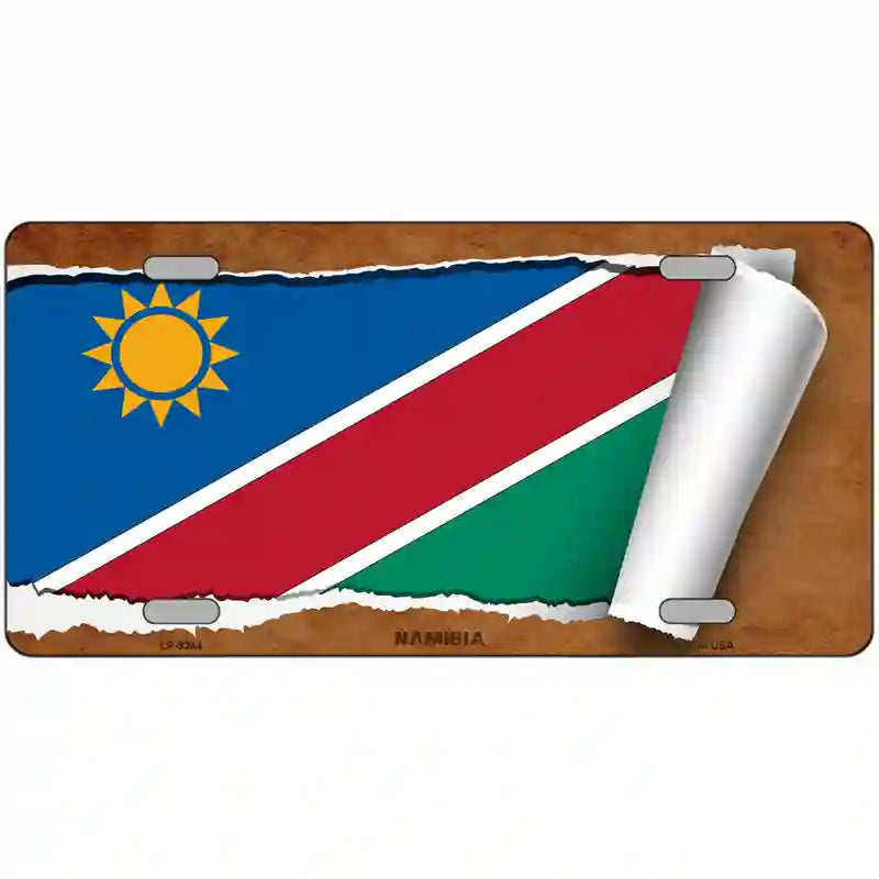 Namibia Flag Scroll Metal Novelty License Plate 24" x 12" (LLP)