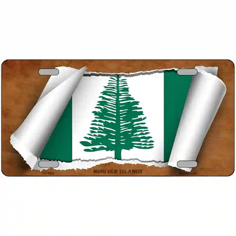 Norfolk Islands Flag Scroll Metal Novelty License Plate 24" x 12" (LLP)