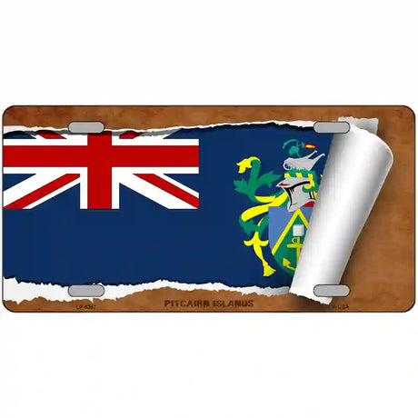 Pitcairn Islands Flag Scroll Metal Novelty License Plate 24" x 12" (LLP)