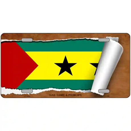 Sao Tome & Principe Flag Scroll Metal Novelty License Plate 24" x 12" (LLP)