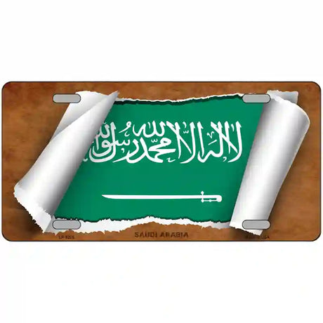 Saudi Arabia Flag Scroll Metal Novelty License Plate 24" x 12" (LLP)