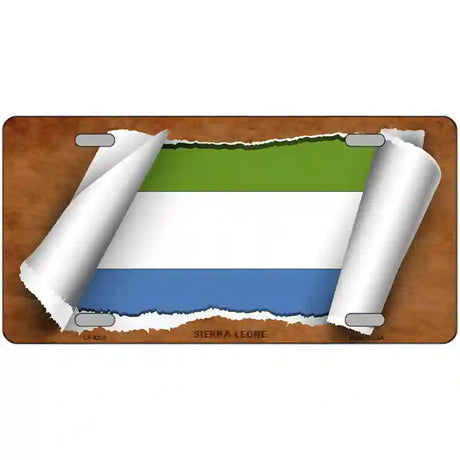 Sierra Leone Flag Scroll Metal Novelty License Plate 24" x 12" (LLP)