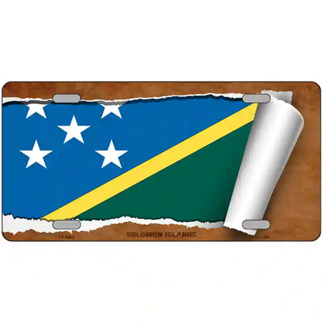 Solomon Islands Flag Scroll Metal Novelty License Plate 24" x 12" (LLP)