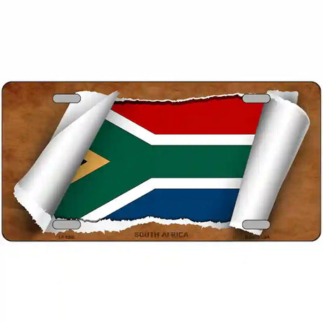 South Africa Flag Scroll Metal Novelty License Plate 24" x 12" (LLP)