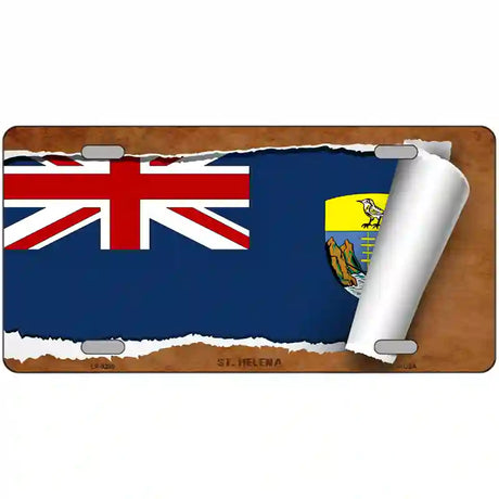 St Helena Flag Scroll Metal Novelty License Plate 24" x 12" (LLP)