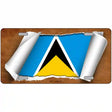 St Lucia Flag Scroll Metal Novelty License Plate 24" x 12" (LLP)