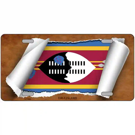 Swaziland Flag Scroll Metal Novelty License Plate 24" x 12" (LLP)