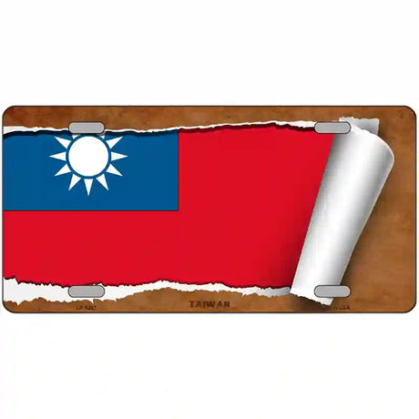 Taiwan Flag Scroll Metal Novelty License Plate 24" x 12" (LLP)