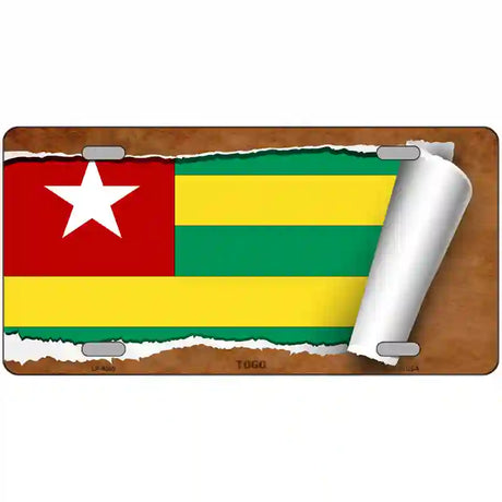 Togo Flag Scroll Metal Novelty License Plate 24" x 12" (LLP)