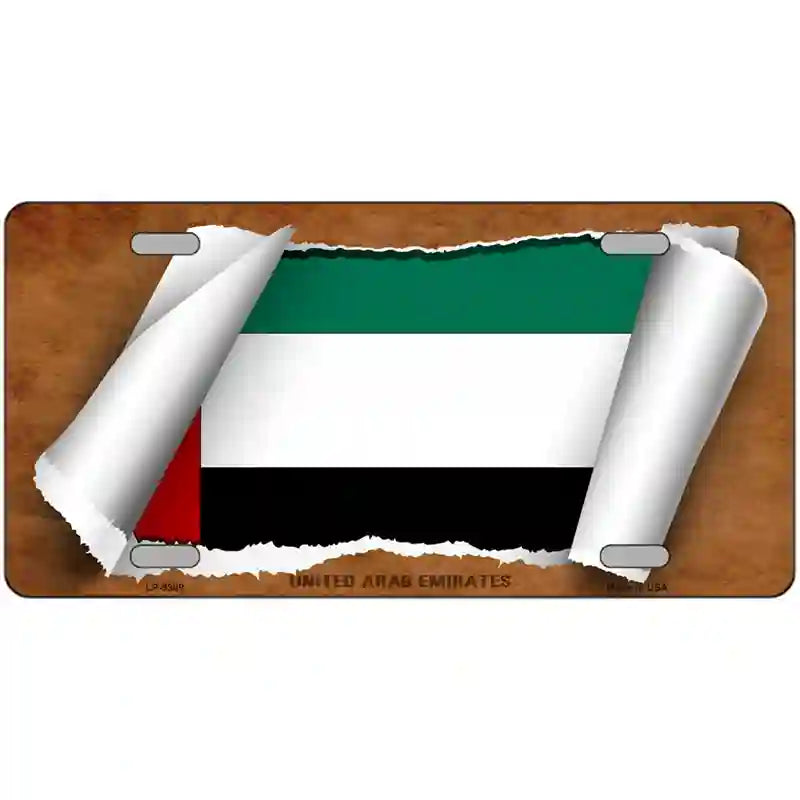 United Arab Emirates Flag Scroll Metal Novelty License Plate 24" x 12" (LLP)