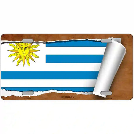 Uruguay Flag Scroll Metal Novelty License Plate 24" x 12" (LLP)