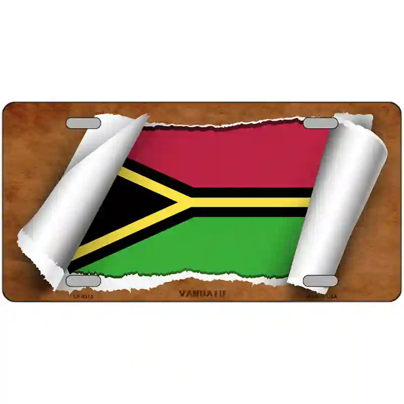 Vanuatu Flag Scroll Metal Novelty License Plate 24" x 12" (LLP)