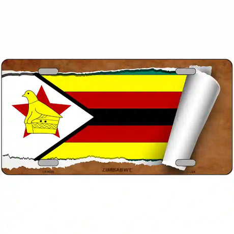 Zimbabwe Flag Scroll Metal Novelty License Plate 24" x 12" (LLP)