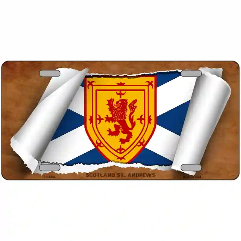 Scotland St. Andrews Flag Scroll Metal Novelty License Plate 24" x 12" (LLP)