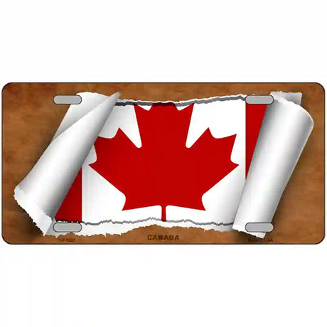 Canada Flag Scroll Metal Novelty License Plate 24" x 12" (LLP)