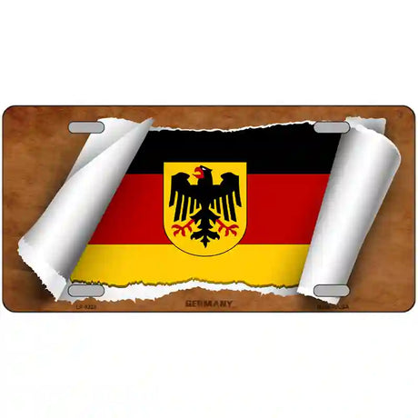 Germany Country Flag Scroll Metal Novelty License Plate 24" x 12" (LLP)