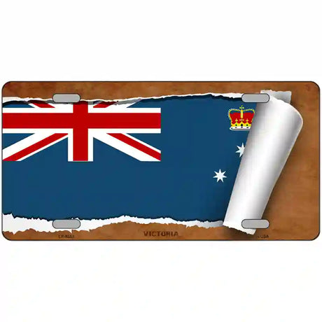 Victoria Flag Scroll Metal Novelty License Plate 24" x 12" (LLP)