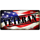 Veteran American Flag Metal Novelty License Plate 24" x 12" (LLP)