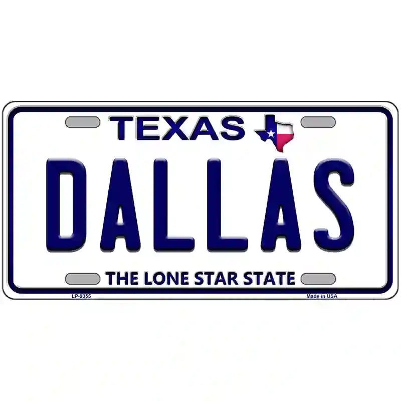 Dallas Texas Novelty Metal License Plate 24" x 12" (LLP)