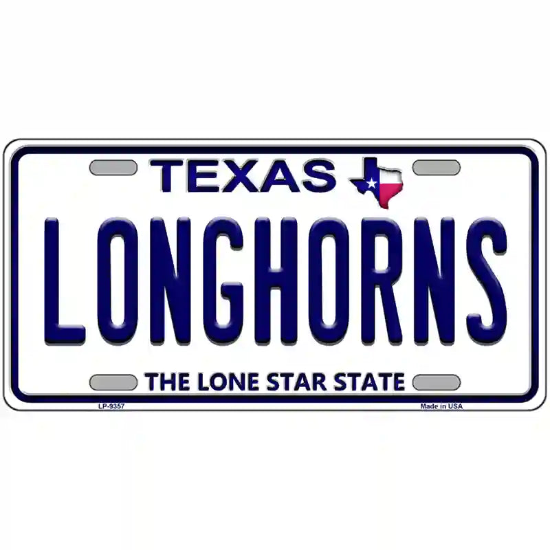 Longhorn Texas Novelty Metal License Plate 24" x 12" (LLP)