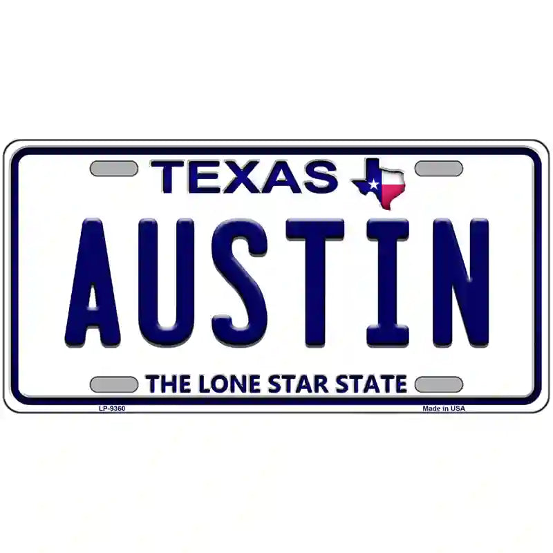 Austin Texas Novelty Metal License Plate 24" x 12" (LLP)