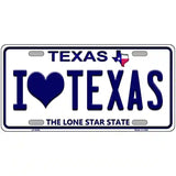 I Love Texas Novelty Metal License Plate 24" x 12" (LLP)