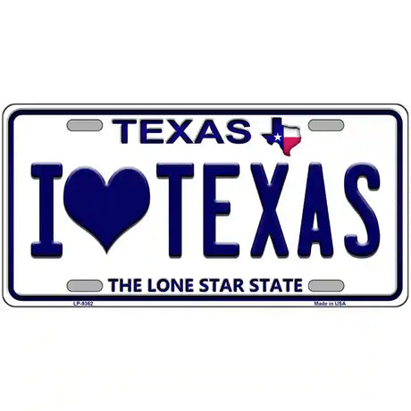 I Love Texas Novelty Metal License Plate 24" x 12" (LLP)