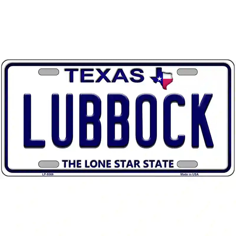 Lubbock Texas Novelty Metal License Plate 24" x 12" (LLP)