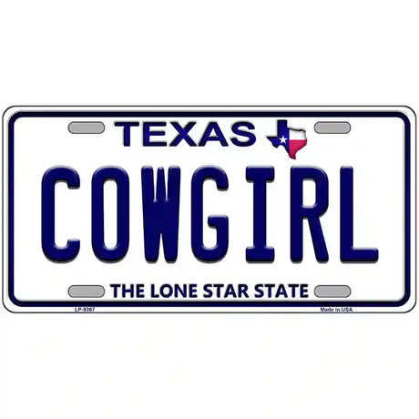 Cowgirl Texas Novelty Metal License Plate 24" x 12" (LLP)