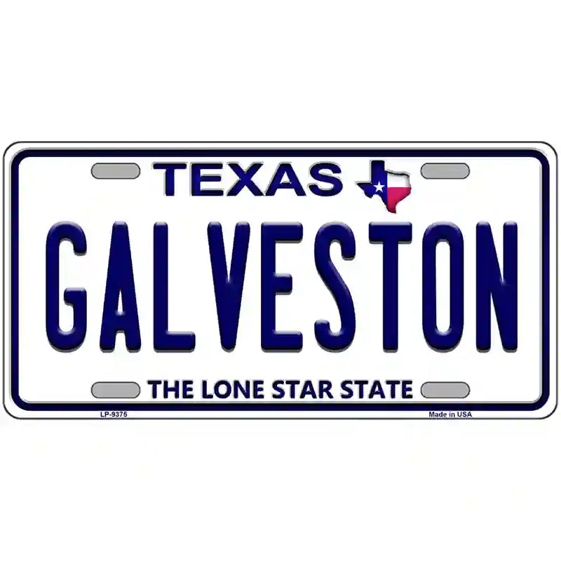 Galveston Texas Novelty Metal License Plate 24" x 12" (LLP)