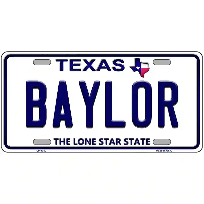 Baylor Texas Novelty Metal License Plate 24" x 12" (LLP)