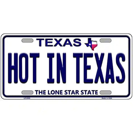 Hot in Texas Novelty Metal License Plate 24" x 12" (LLP)