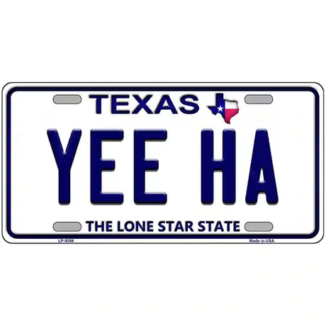 Yee Ha Texas Novelty Metal License Plate 24" x 12" (LLP)