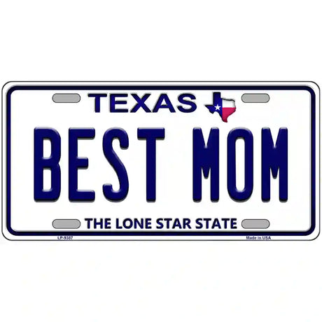 Best Mom Texas Novelty Metal License Plate 24" x 12" (LLP)