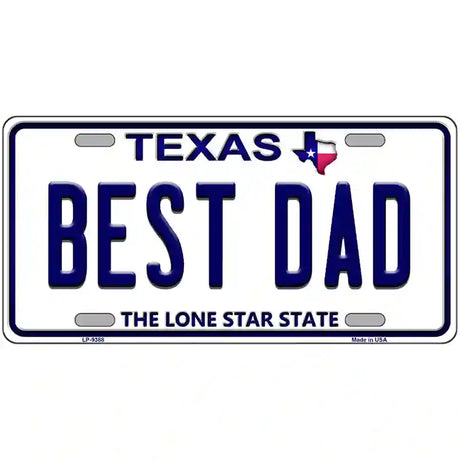 Best Dad Texas Novelty Metal License Plate 24" x 12" (LLP)