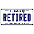 Retired Texas Novelty Metal License Plate 24" x 12" (LLP)