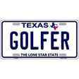 Golfer Texas Novelty Metal License Plate 24" x 12" (LLP)