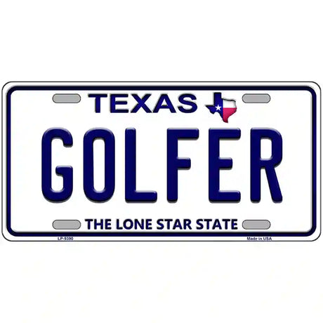 Golfer Texas Novelty Metal License Plate 24" x 12" (LLP)