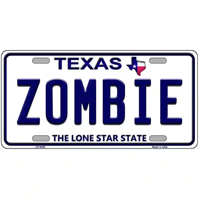 Zombie Texas Novelty Metal License Plate 24" x 12" (LLP)