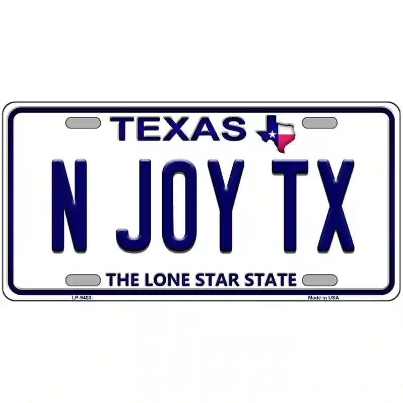 N Joy TX Texas Novelty Metal License Plate 24" x 12" (LLP)