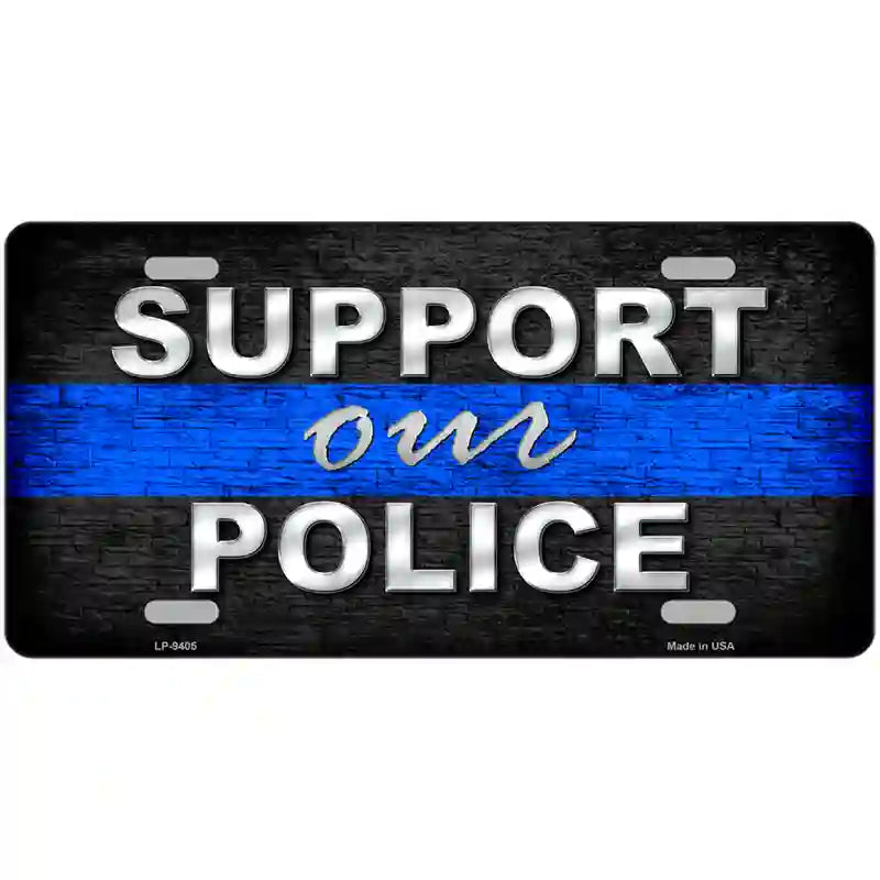 Support Our Police Novelty Metal License Plate 24" x 12" (LLP)