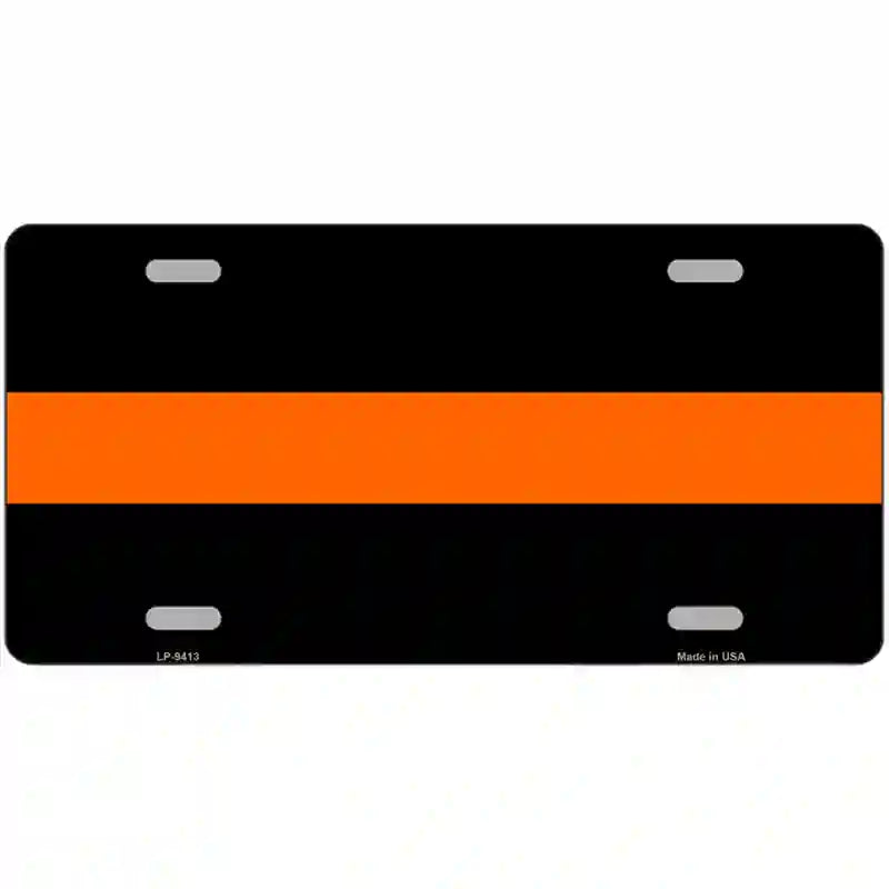 Thin Orange Line Novelty Metal License Plate 24" x 12" (LLP)