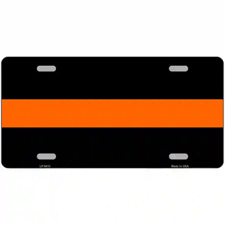 Thin Orange Line Novelty Metal License Plate 24" x 12" (LLP)