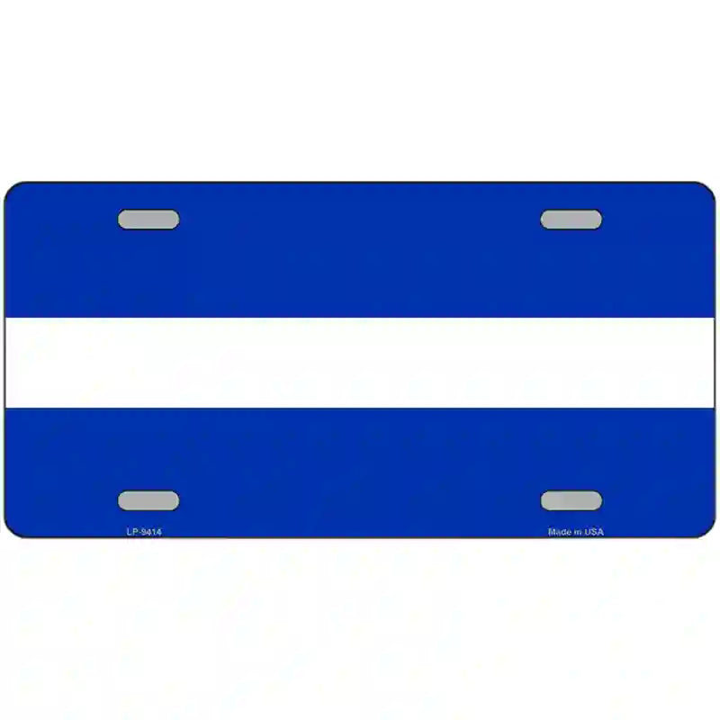 Thin White Line On Blue Novelty Metal License Plate 24" x 12" (LLP)