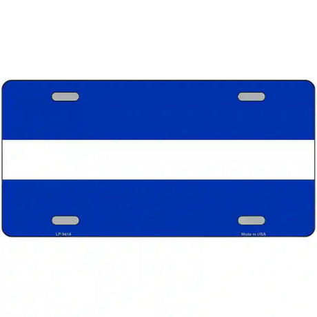 Thin White Line On Blue Novelty Metal License Plate 24" x 12" (LLP)