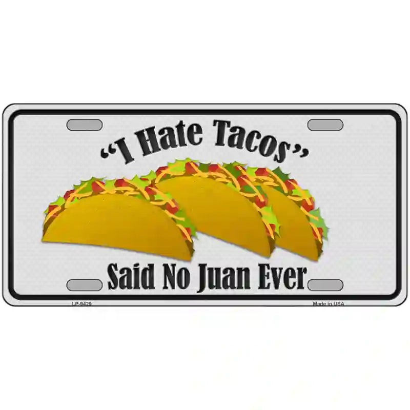 Tacos Novelty Metal License Plate 24" x 12" (LLP)