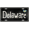 Delaware Flag Script Metal Novelty License Plate 24" x 12" (LLP)