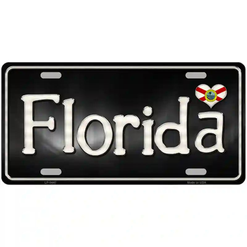 Florida Flag Script Metal Novelty License Plate 24" x 12" (LLP)