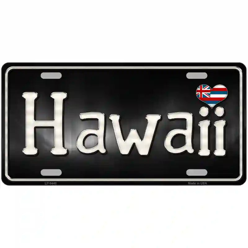 Hawaii Flag Script Metal Novelty License Plate 24" x 12" (LLP)