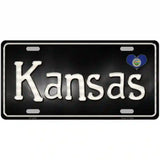 Kansas Flag Script Metal Novelty License Plate 24" x 12" (LLP)